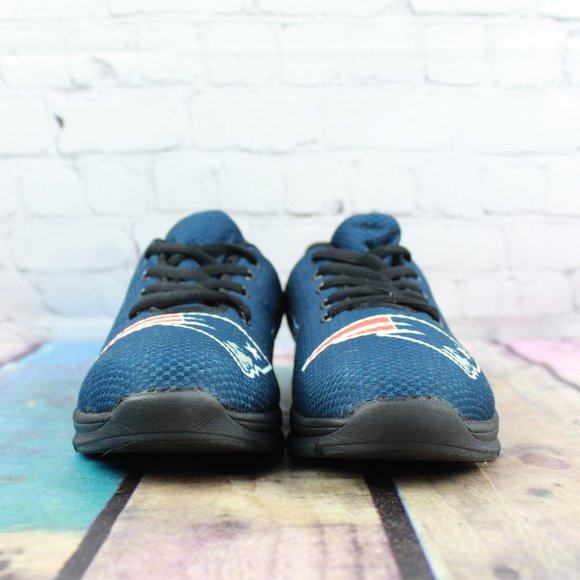 New England Patriots Logo Blue Mesh Low Top Custom Sneakers Size M 6 / L 8 - Picture 4 of 9